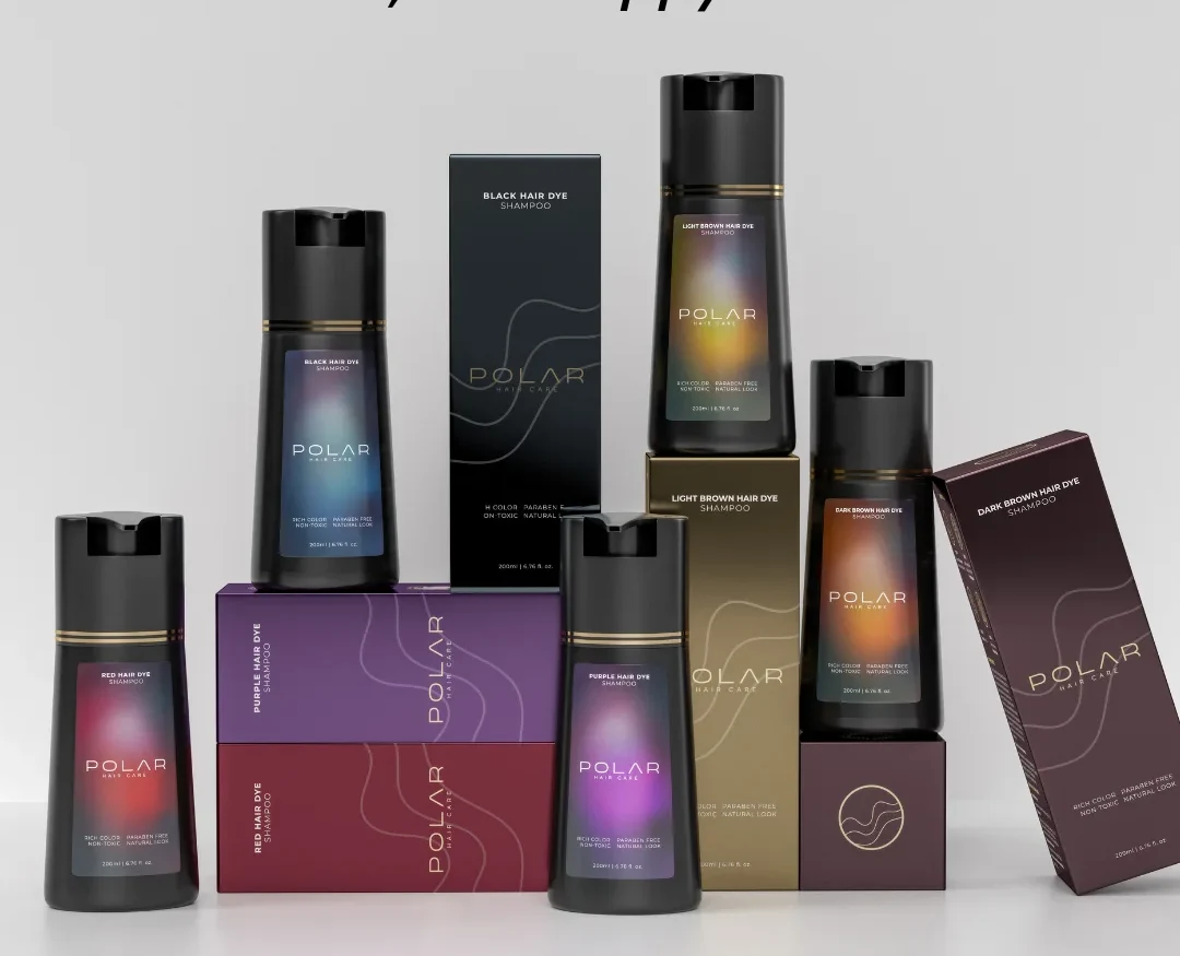 La gamma di tonalità dello shampoo colorante Polaris